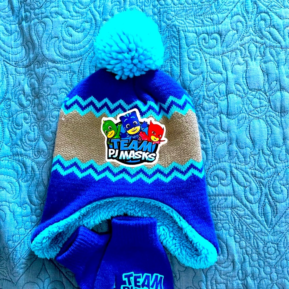 Pj mask Kids winter hat n gloves